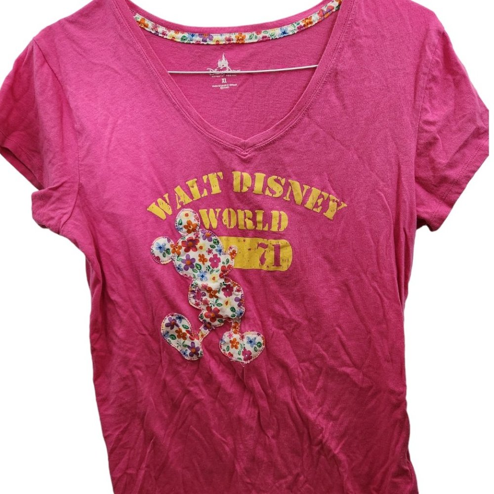 🔥🔥Disney Parks Authentic Original Pink Mickey Mouse T-shirt, Size XL🔥🔥